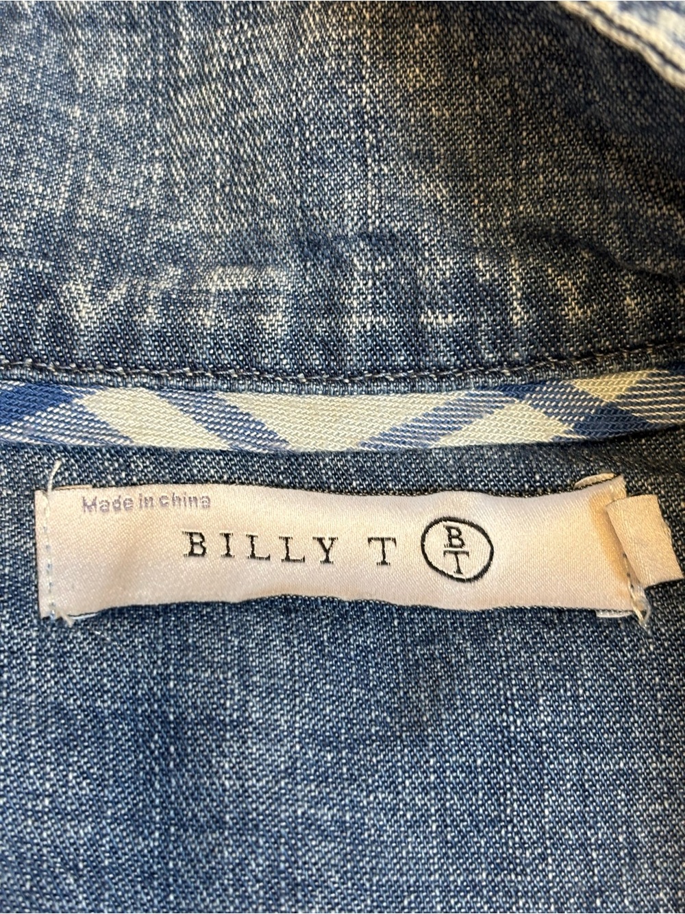 Billy T Ava Zip-Front Utility Jacket – Chambray Denim Jacket Women's Large EUC - Picture 2 of 8